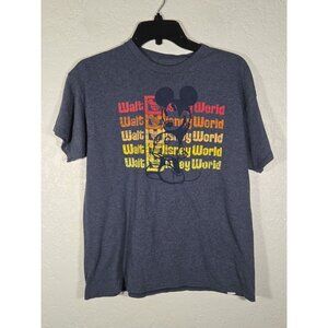 Disney Walt Disney World Mickey Mouse T Shirt Blue Youth Size XL Cute